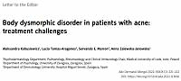 Body dysmorphic disorder in patients with acne:
treatment challenges
