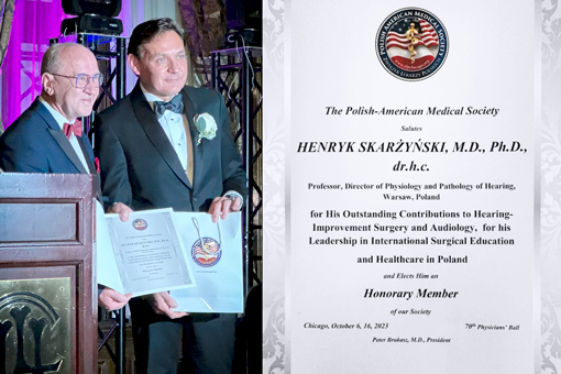 Henryk Skarżyński członkiem honorowym Polsko-Amerykańskiego Towarzystwa Medycznego