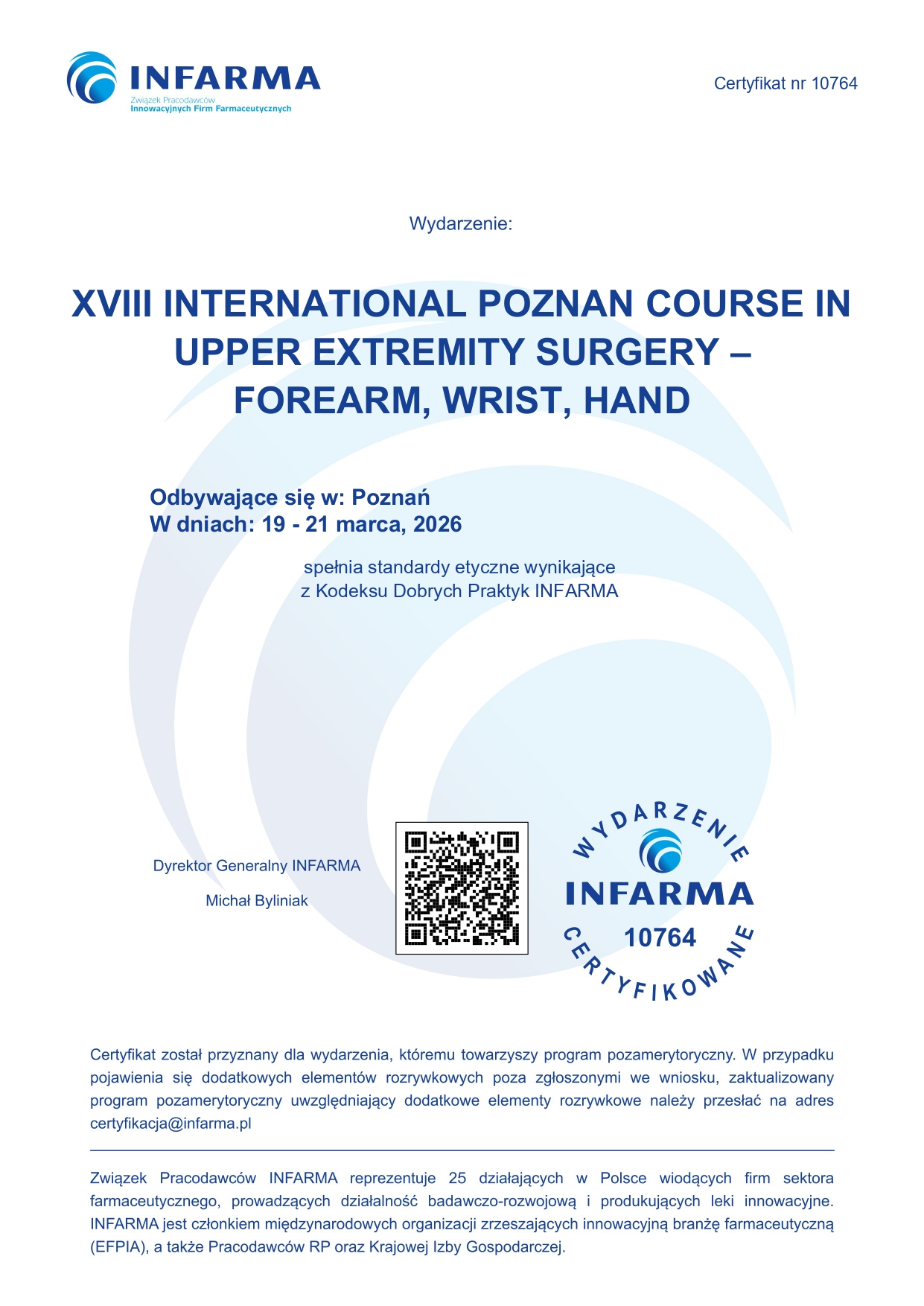 Certyfikat INFARMA